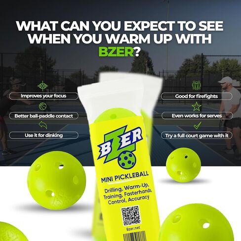 Bzer Quiet Pickleball Balls - Mini Pickleballs Silent Rubber Training Ball - مجموعة من 3 للعب في الهواء الطلق الداخلي ، مدرب تدريب صغير ناعم ، تحسين التركيز ، التحكم في التعزيز ، أساسيات التدريب in Saudi Arabia