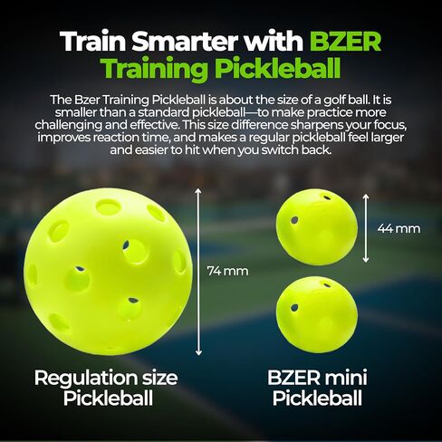 Bzer Quiet Pickleball Balls - Mini Pickleballs Silent Rubber Training Ball - مجموعة من 3 للعب في الهواء الطلق الداخلي ، مدرب تدريب صغير ناعم ، تحسين التركيز ، التحكم في التعزيز ، أساسيات التدريب in Saudi Arabia