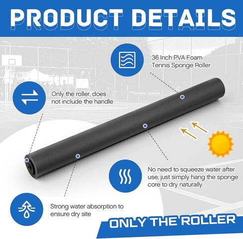 36 بوصة بديلة السطح الأسطوانة التنس الملعب الممسحة اسفنجة الاسفنجة بديل بديل سلس لفرشاة التنس المسح in Kuwait