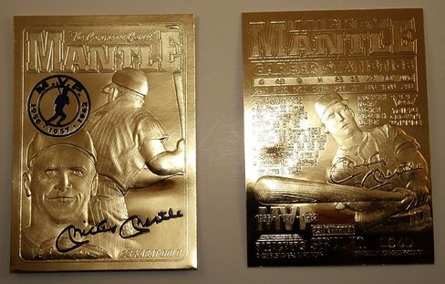 MICKEY MANTLE 1996 Sculptured 23KT Gold Card Sculptured Commerce Comet NM-MT in Saudi Arabia