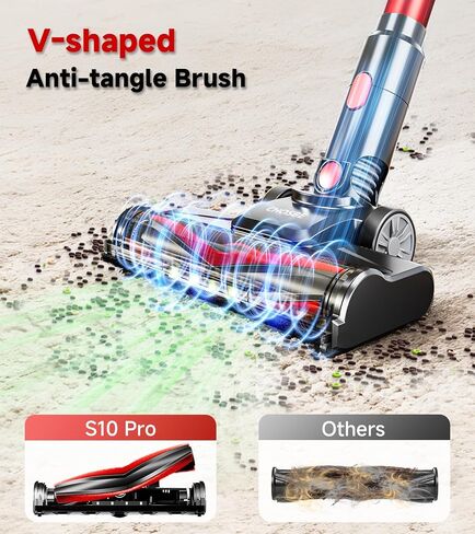 Cordless Vacuum Cleaner, 500W/40Kpa Stick Vacuum with 45Mins Runtime, Self-Standing Vacuum Cleaners for Home, Anti-Tangle, 1.5L Dust Cup, Rechargeable Vacuum for Hardwood Floor Carpet Pet Hair in Saudi Arabia