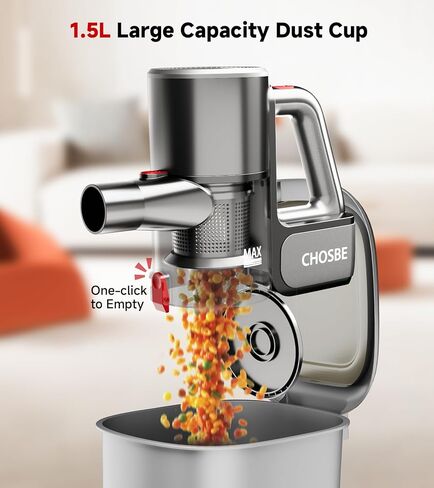 Cordless Vacuum Cleaner, 500W/40Kpa Stick Vacuum with 45Mins Runtime, Self-Standing Vacuum Cleaners for Home, Anti-Tangle, 1.5L Dust Cup, Rechargeable Vacuum for Hardwood Floor Carpet Pet Hair in Saudi Arabia