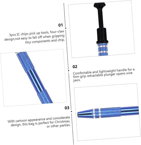 NUOBESTY 3pcs Ic Extraction Tools Chip Clips Electronic Component Grabbers Soldering Extraction Tools Comfortable Handle in Saudi Arabia