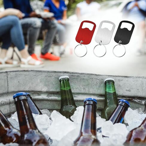 3 Pcs Stainless Steel Bottle Opener Keychain, Flat Bottle Opener Small Beer Bottle Opener Mini Metal Can Opener Keychain for Bartender Kitchen Bar Restaurant (Black) in Saudi Arabia