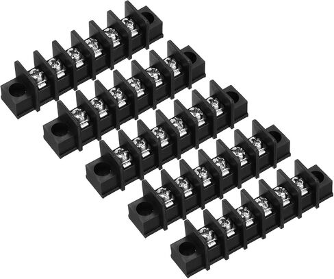 UXCELL 5 PCS 6 مواضع كتلة طرفية 300V 20A 9.5MM ملعب صفوف واحدة in Saudi Arabia