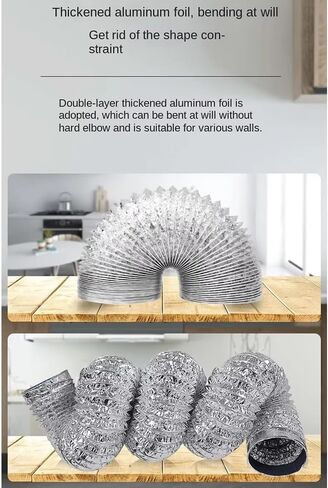 خرطوم رقائق الألومنيوم قطر داخلي 60 مم مرنة 1.5-6 متر التهوية التهوية DUCTING DUCTING DUCT DUCT HODER DUCT (3M) in Saudi Arabia