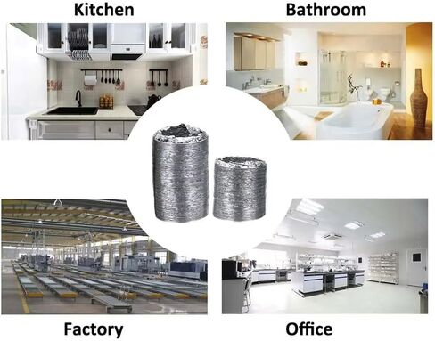 خرطوم رقائق الألومنيوم قطر داخلي 60 مم مرنة 1.5-6 متر التهوية التهوية DUCTING DUCTING DUCT DUCT HODER DUCT (3M) in Saudi Arabia