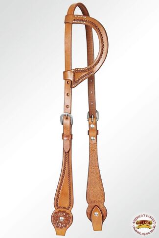 HILASON American Leather Horse One Ear Headstall Working Tack Tan | for Horses Western Headstalls in Saudi Arabia