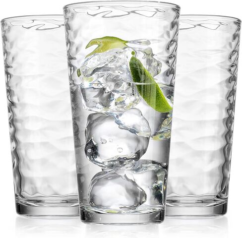مجموعة نظارات شرب Glaver من 10 أكواب زجاجية عالية الكرة ، وأواني زجاجية بارد 17 أونصة. المنزل والبار كل يوم شربات شربان أساسية نظارات المطبخ الأنيقة للمياه والعصير والكوكتيلات والشاي المثلج. in Kuwait