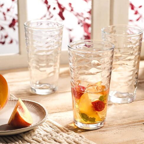 مجموعة نظارات شرب Glaver من 10 أكواب زجاجية عالية الكرة ، وأواني زجاجية بارد 17 أونصة. المنزل والبار كل يوم شربات شربان أساسية نظارات المطبخ الأنيقة للمياه والعصير والكوكتيلات والشاي المثلج. in Kuwait