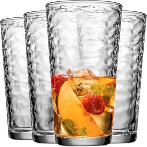 مجموعة نظارات شرب Glaver من 10 أكواب زجاجية عالية الكرة ، وأواني زجاجية بارد 17 أونصة. المنزل والبار كل يوم شربات شربان أساسية نظارات المطبخ الأنيقة للمياه والعصير والكوكتيلات والشاي المثلج. in Kuwait