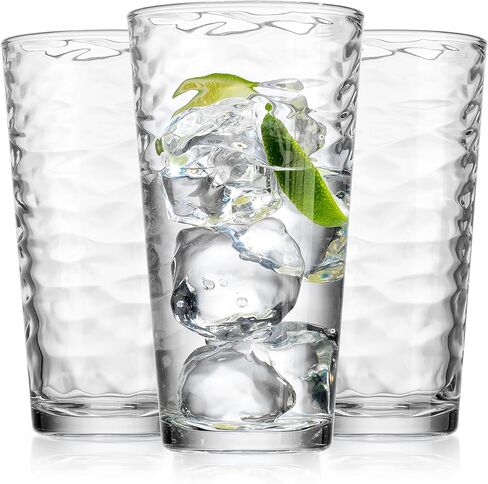 مجموعة نظارات شرب Glaver من 10 أكواب زجاجية عالية الكرة ، وأواني زجاجية بارد 17 أونصة. المنزل والبار كل يوم شربات شربان أساسية نظارات المطبخ الأنيقة للمياه والعصير والكوكتيلات والشاي المثلج. in Kuwait