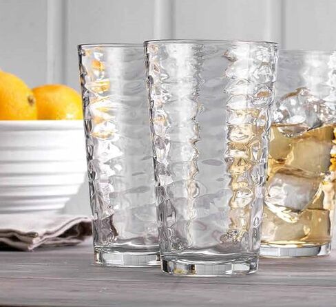 مجموعة نظارات شرب Glaver من 10 أكواب زجاجية عالية الكرة ، وأواني زجاجية بارد 17 أونصة. المنزل والبار كل يوم شربات شربان أساسية نظارات المطبخ الأنيقة للمياه والعصير والكوكتيلات والشاي المثلج. in Kuwait