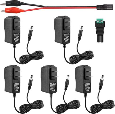 5PCS 9V 1A Power Supply Adapter, AC 100V-240V to DC 9V 1000mA Universal Switching Transformer, Switching Adapter, 9W AC to DC Converter for MP3, MP4, Routers, 5.5mm x 2.5mm Plug in Kuwait
