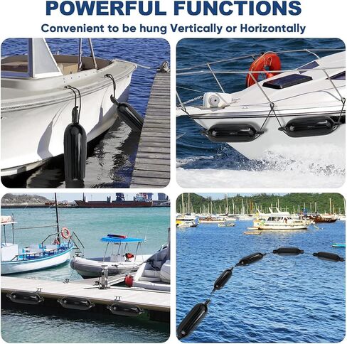 Boat Fender 4 Pack, Boat Bumper for Docking, Inflatable Boat Fenders for Docking 20-35ft Boat with 4 Ropes 1 Pump and 4 Needles, Fit for Pontoon Boat Bass Boat and Jon Boat in Saudi Arabia