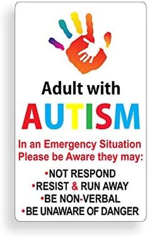 Adult Autism Awareness Static Cling Safe Safety Decal for Autistic Adult Custom Die Cut Window Door Graphic in Saudi Arabia