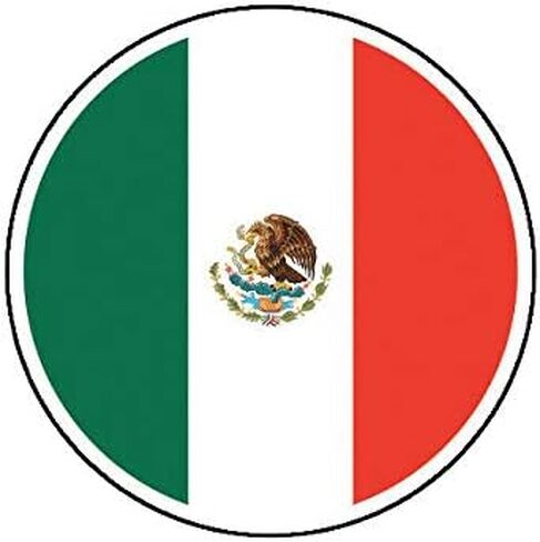 EW Designs Round Mexican Flag Sticker Decal Vinyl Mexico Bumper Sticker Vinyl Sticker Car Truck Decal 5" in Saudi Arabia