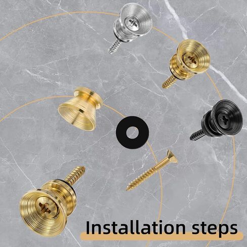 Guitar Strap Button Locks Set, Acoustic Guitar Strap Locks 15pcs Anti-Slip Metal Straps Buttons with Mounting Screws for Electric Bass Ukulele Metal Straps Lock with Mounting Screws in Saudi Arabia