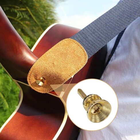 Guitar Strap Button Locks Set, Acoustic Guitar Strap Locks 15pcs Anti-Slip Metal Straps Buttons with Mounting Screws for Electric Bass Ukulele Metal Straps Lock with Mounting Screws in Saudi Arabia
