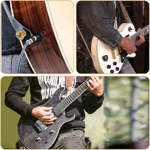 Guitar Strap Button Locks Set, Acoustic Guitar Strap Locks 15pcs Anti-Slip Metal Straps Buttons with Mounting Screws for Electric Bass Ukulele Metal Straps Lock with Mounting Screws in Saudi Arabia
