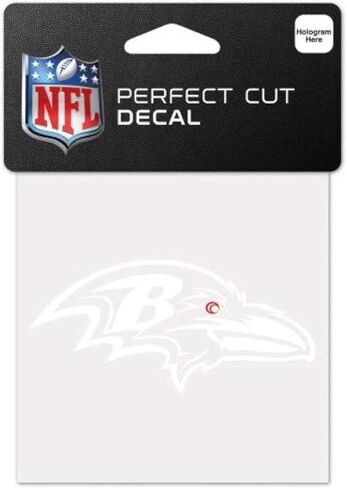 Wincraft NFL Baltimore Ravens 4x4 Perfect Cut White Decal, One Size, Team Color in Saudi Arabia