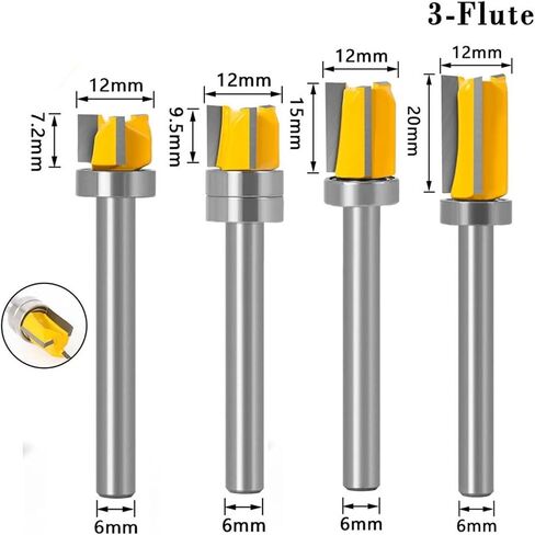 قالب DIA DURESISE FLUSH TRIM 2 -FLUTE BET - 6MM Shank ، 1 COUNT in Saudi Arabia