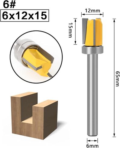 قالب DIA DURESISE FLUSH TRIM 2 -FLUTE BET - 6MM Shank ، 1 COUNT in Saudi Arabia