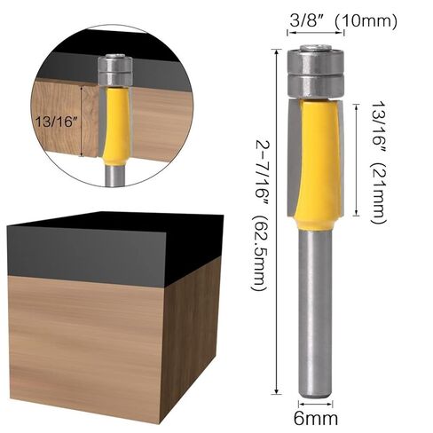 Flush Trim Bit Double Bearing Template Pattern Bit Tungsten Carbide 6MM Shank for Wood 1Pcs in Saudi Arabia