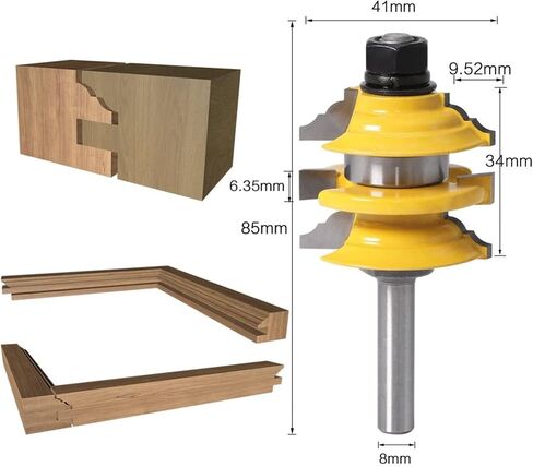 8mm Rail Stile Bit Stacked Wood Tool Woodworking Bits 1Pcs in Saudi Arabia