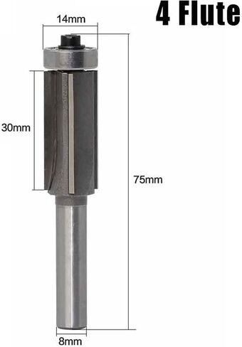 4 Flute Bearing Flush Trim Bit with 8MM Shank 1Pcs in Saudi Arabia