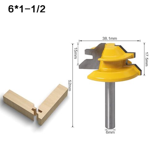 Miter Router Bit 45 Degree Up to 3/4 Tongue and Groove Bit Set-6mm Shank 1Pcs in Saudi Arabia
