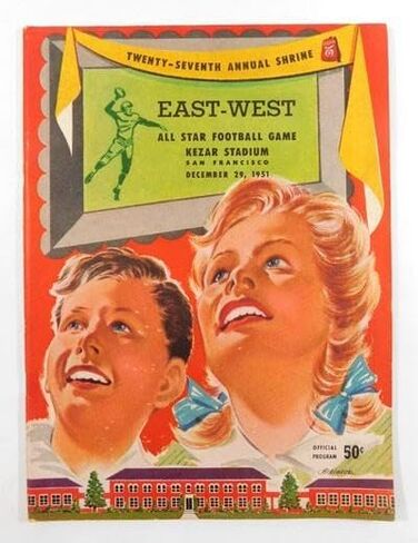 1951 East-West Shrine College Football All-Star Game Program 12/29/51 - College Programs in Saudi Arabia