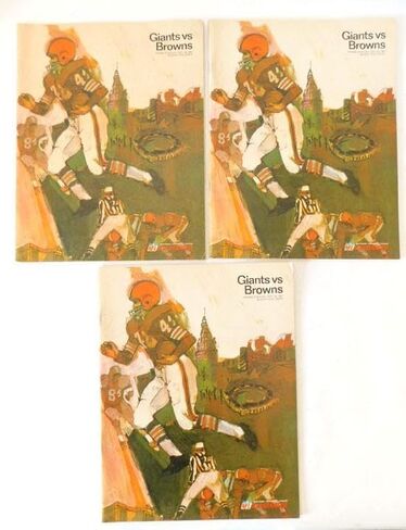 الكثير من (3) 1967 Cleveland Browns @ New York Giants NFL Football Program in Saudi Arabia