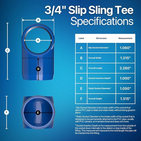 Formufit F034Ste-WH-8 Slip Tee PVC Fitting ، Grade Furniture ، 3/4 "Size ، White (Pack of 8) in Kuwait