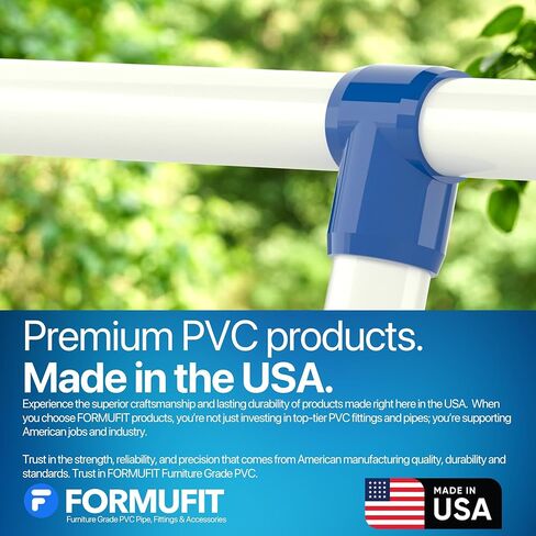 Formufit F034Ste-WH-8 Slip Tee PVC Fitting ، Grade Furniture ، 3/4 "Size ، White (Pack of 8) in Kuwait