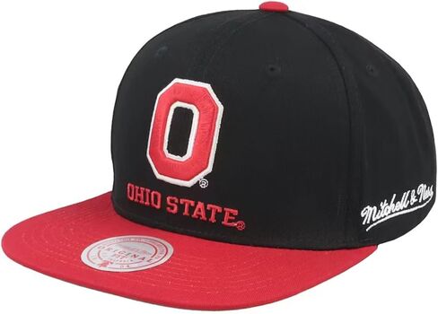 Mitchell & Ness Ohio State University Buckeyes New Retro Back in Action Black Red Era Snapback Hat Cap in Saudi Arabia