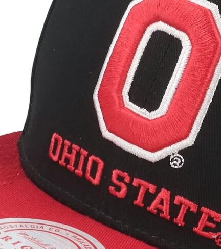 Mitchell & Ness Ohio State University Buckeyes New Retro Back in Action Black Red Era Snapback Hat Cap in Saudi Arabia