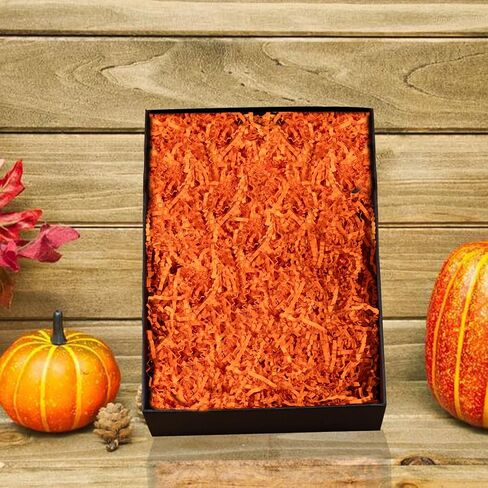 Gloreyan 3 Colors Halloween Crinkle Cut Paper Shred, Black Orange Purple Raffia Paper Sherd Filler Grass for Gift Wrapping Basket Filling Birthdays Weddings Party Supply（10.6 oz） in Kuwait