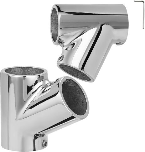 Boat Handrail Fitting 60 Degree Tee Connector for 7/8" Round Tubing, 316 Stainless Steel Tee Fitting, Mirror Polished Marine Hand Rail Hardware(2-Pack) in Saudi Arabia