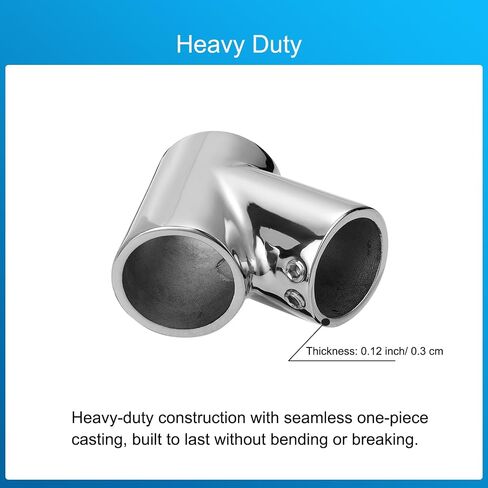 Boat Handrail Fitting 60 Degree Tee Connector for 7/8" Round Tubing, 316 Stainless Steel Tee Fitting, Mirror Polished Marine Hand Rail Hardware(2-Pack) in Saudi Arabia