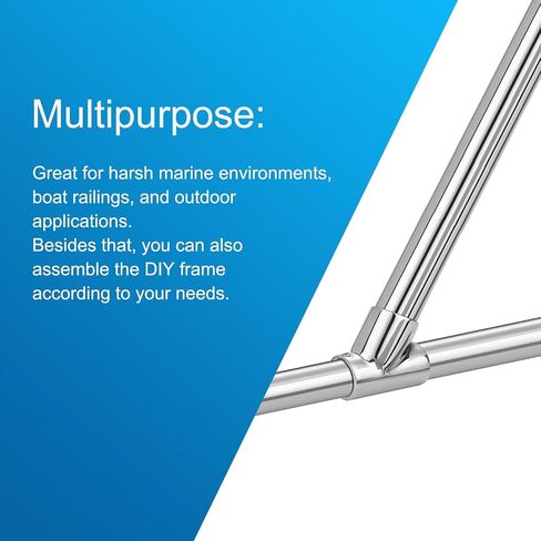 Boat Handrail Fitting 60 Degree Tee Connector for 7/8" Round Tubing, 316 Stainless Steel Tee Fitting, Mirror Polished Marine Hand Rail Hardware(2-Pack) in Saudi Arabia