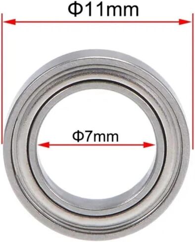 5Pcs Deep Groove Ball Bearing Mr117zz Mr137zz Mr106zz Mr126zz Mr84zz Mr85zz Mr95zz Mr63zz Miniature Mini Bearings 7 * 11 * 3mm(MR106ZZ 6X10X3MM) in Saudi Arabia