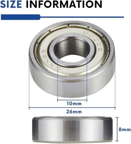 10Pcs Bearing 6000ZZ 10x26x8mmLow Noise Deep Groove 6000 ZZ 2z Ball Bearings(ABEC 1) in Saudi Arabia