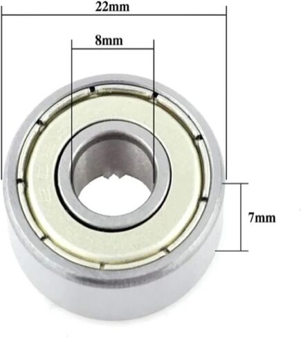 10Pcs 608ZZ Deep Groove Ball Bearing 608 Ball Bearing 608 2Z Metal Sealed 608 608Z 608ZZ 8 * 22 * 7mm(ABEC 5) in Saudi Arabia