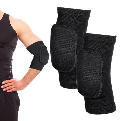cobee 1 Pair Tandem Volleyball Elbow Pads, Arm Brace Ventilate Sport Elbow Protector Strap, Black Elbow Pads Arm Pads With Padded Soft Support Cushion for Men And Women in Saudi Arabia