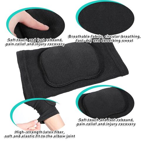 cobee 1 Pair Tandem Volleyball Elbow Pads, Arm Brace Ventilate Sport Elbow Protector Strap, Black Elbow Pads Arm Pads With Padded Soft Support Cushion for Men And Women in Saudi Arabia