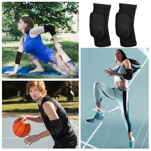cobee 1 Pair Tandem Volleyball Elbow Pads, Arm Brace Ventilate Sport Elbow Protector Strap, Black Elbow Pads Arm Pads With Padded Soft Support Cushion for Men And Women in Saudi Arabia