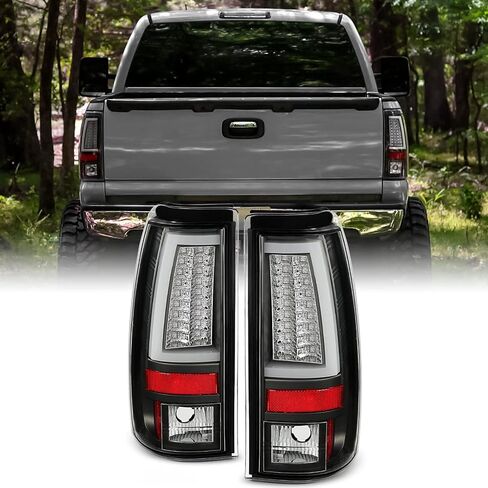 AKKON - For 2003-2006 Silverado 05-07 Silverado Hybrid Pickup Truck Red Clear V2 LED Tail Lights Brake Lamps Pair in Saudi Arabia