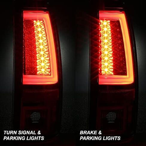 AKKON - For 2003-2006 Silverado 05-07 Silverado Hybrid Pickup Truck Red Clear V2 LED Tail Lights Brake Lamps Pair in Saudi Arabia