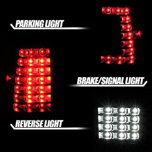 AKKON - For 2003-2006 Silverado 05-07 Silverado Hybrid Pickup Truck Red Clear V2 LED Tail Lights Brake Lamps Pair in Saudi Arabia